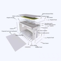 Maison conteneur démontable de 20 pieds, préfabriquée, pour abri d'urgence en cas de catastrophe, en acier, 2 chambres