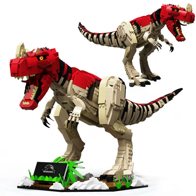 Gaomisi ชุดตัวต่อไดโนเสาร์ Ceratosaurus,ชุดของเล่นเสริมพัฒนาการแบบ DIY ของเล่น Stem สำหรับเด็กปี T2012