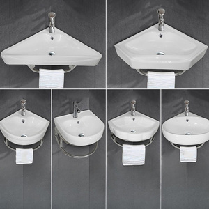 Salle de bain moderne mueble lavamano evier lavatorio lavabo d'angle vanité design éviers utilitaires évier de salle de bain mural - Product Image 2