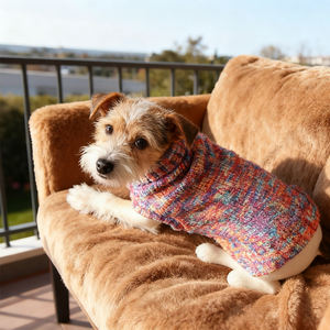 सर्दियों की अंतरिक्ष-डैटेड इंद्रधनुष पतला स्वेटर कुत्तों और बिल्लियों के लिए गर्म और अच्छी दिखने वाली क्लासिक शैली - Product Image 4