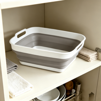 Panier de rangement pliable multifonctionnel de 10 L avec poignées, panier à légumes et fruits, panier de rangement portable pour l'extérieur