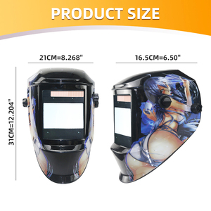 Máscara de Soldadura con Sensor de Arco Grande DIN5-DIN13, Oscurecimiento Automático Solar, TIG MIG MMA, Color Real, Ventana Grande 100*67MM - Product Image 2