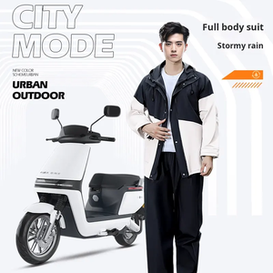 Un imperméable intégral pour hommes et femmes, un ensemble de vêtements de <span class=keywords><strong>pluie</strong></span> pour les trajets en moto, vélos électriques et bicyclettes - Product Image 2