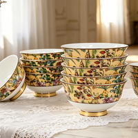 Services de table en porcelaine fine pour mariage, assiettes et bols de luxe, service de vaisselle en céramique, ensemble cadeau