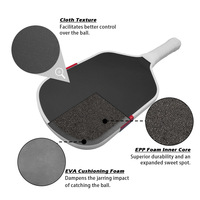 Nouvelle conception de raquette de pickleball Boomstik Project Boom Core MOI System GEN4 16 mm approuvée par l'USAPA, en fibre de carbone T700, légère