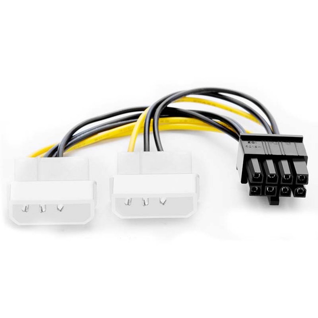 Cantell Pcie Power Cable Dual 4-Pin IDE to 8 Pin PCI-E Graphic Card Power Cable