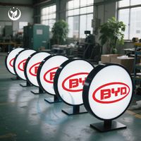 Enseigne Ronde Rotative Boîte à Lumière Led Publicité 3d Signalisation Extérieur Intérieur Acrylique Led Logo Publicité Boîtes à Lumière Enseigne