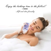 Éponge de bain compacte en maille avec sangle de maintien large, crée une mousse abondante, exfoliation douce, facile à tenir, outil de nettoyage corporel pour la douche