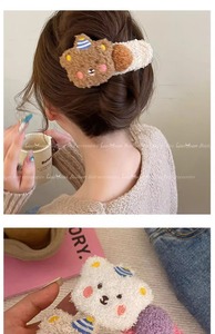 2026年新作 カートゥート キュートなぬいぐるみプディングベアヘアクリップ ダックビルクリップ 大きめヘアピン 女の子のヘアアクセサリーに最適 - Product Image 6