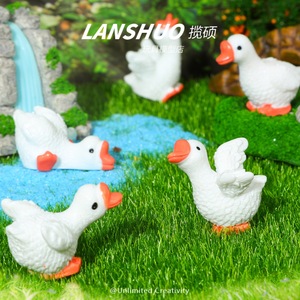 Figura de Ganso de Resina Mini Lanshuo, Pico Blanco y Naranja, Decoración para Jardín, Juguete Unisex de 5 a 7 Años, Modelo - Product Image 1