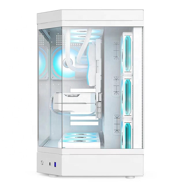 New Design Curved Tempered Glass ATX/M-ATX Gaming PC Chassis with Premium Computer Case Features