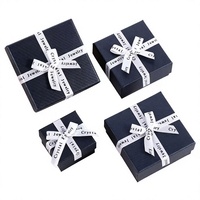 Boîte d'emballage de bijoux en carton écologique, boîte cadeau de luxe avec nœud, boîte d'emballage de bijoux de style Ins avec ruban