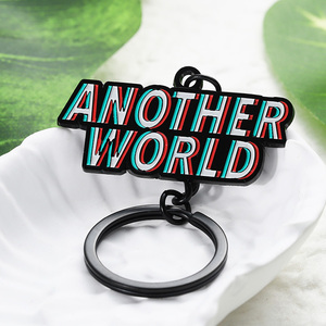 Gantungan kunci logam campuran seng pribadi gantungan kunci desain kustom logo nama huruf bisnis perjalanan gantungan kunci Enamel gantungan kunci - Product Image 5