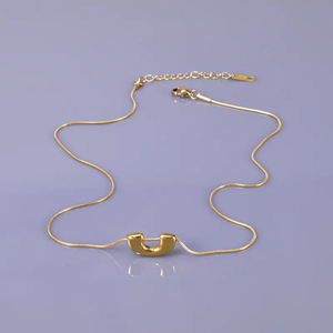 Elegante estilo simple 18K chapado en oro colgante collar con cadena de cuerda al por mayor 304 joyería de acero inoxidable perla Streetwear - Product Image 2