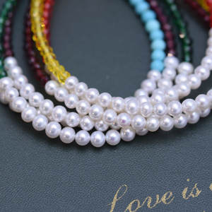 Zhuji <b>Freshwater</b> 4-5mm Near Circular White <b>Pearl</b> <b>Bracelet</b> Strong Light Minimalist Handmade S925 Silver Fine Flaws for Baby - Product Image 3