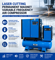 Compresor de Aire de Tornillo con Corte Láser 7-110KW, Imán Permanente VSD, Sin Aceite, Seco, Ahorro de Energía, CE, 10 Años de Garantía, Refrigerado por Aire