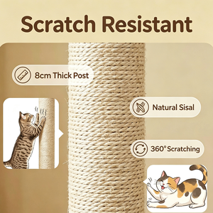 Arbre à chat en sisal en forme de cocotier, durable et sans peluches, jouet pour chat, vente en gros - Product Image 5