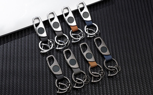 Chains Car 2 <b>Key</b> Rings Anti Lost Ring Multifunctional Leather Keychains for Men and Women Gift Leather Locking <b>Key</b> Chain Clip - Product Image 6
