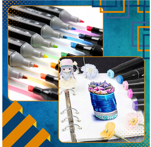 Pennarelli con alcool a doppia punta a 80 colori per artista punta sottile con pennarelli per pittura permanente e <span class=keywords><strong>Design</strong></span> a doppia punta per adulti - Product Image 5