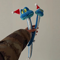 Peluche Zootopia Garry Serpent Bleu en Coton Biologique et Coton PP, Peluche Super Douce, Porte-clés en Maille, Forme Façonnable, Cadeau de Noël, Jouet