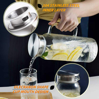 Jarra de agua de 1500ml, jarra de agua fría de gran capacidad, tetera, jugo de fruta, contenedor de té verde, tetera transparente, tetera práctica