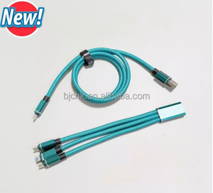 Mới nhất đến tách 1 đến 2 phần 60W nhanh nylon bện sạc cáp cho IP /<span class=keywords><strong>Android</strong></span> điện thoại/Huawei/Vivo/miaomi - Product Image 1