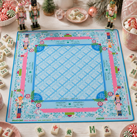 Tapis de Mahjong de Luxe Moderne en Caoutchouc Naturel Peint à la Main, Antidérapant et Réducteur de Bruit, Option de Couleur Personnalisée pour Table de Jeu 4 Joueurs