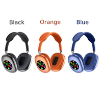 Headphone Nirkabel Mosslife Over-Ear, Headset Gaming Layar Sentuh LCD dengan Panel LED, Headphone Olahraga Latensi Rendah