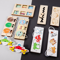 Accesorios de Madera Coloridos para Tablero de Actividades Montessori, Piezas Educativas Hechas a Mano para Tablero Sensorial para Niños
