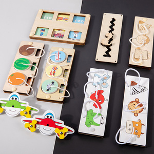 Accessoires pour tableau d'activités Montessori en bois coloré, pièces sensorielles éducatives DIY faites à la main pour enfants - Product Image 5