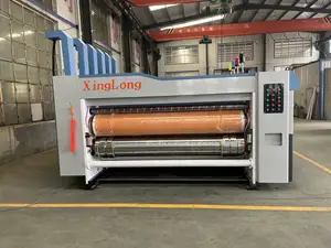 Automatische 4-farben-kartonbox flexodrucker-slotter stempelschneiden kartonbox verpackungsmaschine