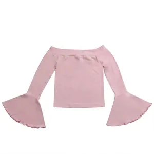 Baby Kids Mädchen Baumwoll-T-Shirt Rüschenbodenhemden Winter-Top Kinder Mädchen süßfarbene Bluse
