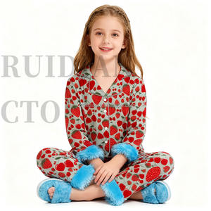 <span class=keywords><strong>Pijamas</strong></span> de Punto para <span class=keywords><strong>Niñas</strong></span>, Primavera 2026, Transpirables, Tallas Grandes, Estampado Personalizado, Poliéster/Algodón, Tinte Liso, para el Dí<span class=keywords><strong>a</strong></span> de San Valentín - Product Image 6