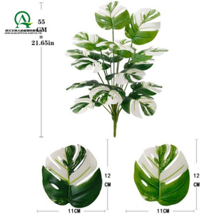 Feuilles artificielles de tortue blanches vertes plantes d'arbre <span class=keywords><strong>sans</strong></span> bonsaï en <span class=keywords><strong>pot</strong></span> pour la maison bureau fête jardin chambre porche porte d'entrée décor - Product Image 2