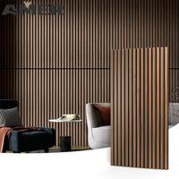 Amer Factory Price Interior Insonorizado Slat Wall Panel Board Paneles acústicos Wood Slatwall Panel