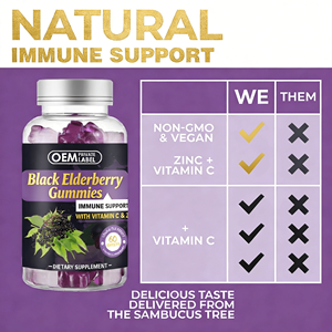 Витамины и добавки под собственной торговой маркой: Жевательные конфеты с черной бузиной, веганские, натуральные, для взрослых, для улучшения иммунной системы - Product Image 4