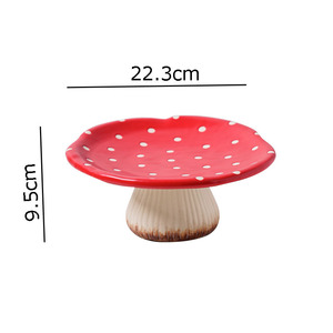 Moderno Criativo Bonito Cogumelo Em Forma De Cerâmica Chá Bandeja Mão Pintado Coffee Cup Set Sobremesa Frutas Bandeja para Festa - Product Image 6