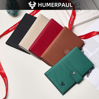Portefeuille long en cuir véritable pour femmes avec blocage RFID, fermeture à bouton-pression, style rétro, multifonction, porte-cartes classique décontracté pour un usage quotidien