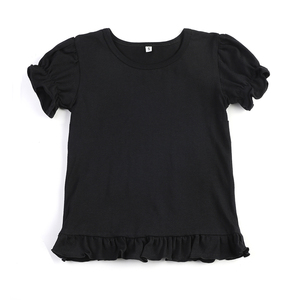 Camisetas Lisas de Poliéster 100%, Ropa para Impresión por Sublimación, Camisetas de Verano Personalizadas con Mangas con Volantes para Niñas - Product Image 3