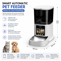 Distributeur automatique de nourriture pour animaux de compagnie, contrôle par application, distribution de portions programmée, caméra, interaction vocale, étanche, système de batterie de secours, 4,5 L