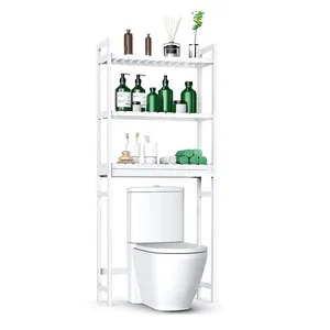 Factory 3 Tier Bamboo Over The Toilet Storage Shelf Organizer Storage Rack for Bathroom