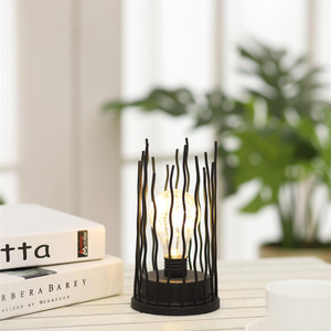 Lámpara de mesa de nido de alambre <span class=keywords><strong>LED</strong></span> moderna para decoración de interiores, alimentada por CA con bombilla de plástico, luz nocturna, luz superior inteligente para el hogar para sala de estar - Product Image 5