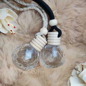 Crystal Glass Large Capacity 10ML Globular Glass Bottle Empty <strong>Diffuser</strong> Bottle with Box Hanging Glass Car Fragrance Container - Product Image 2
