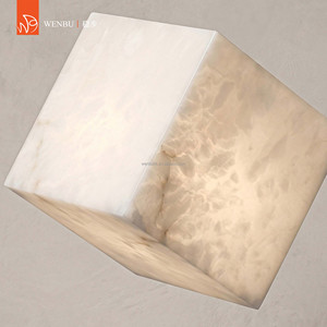 Minimalist Cube Spanish Alabaster LED Table <b>Lamp</b> for Hotel Villa Living <b>Room</b> Lounge - Product Image 3