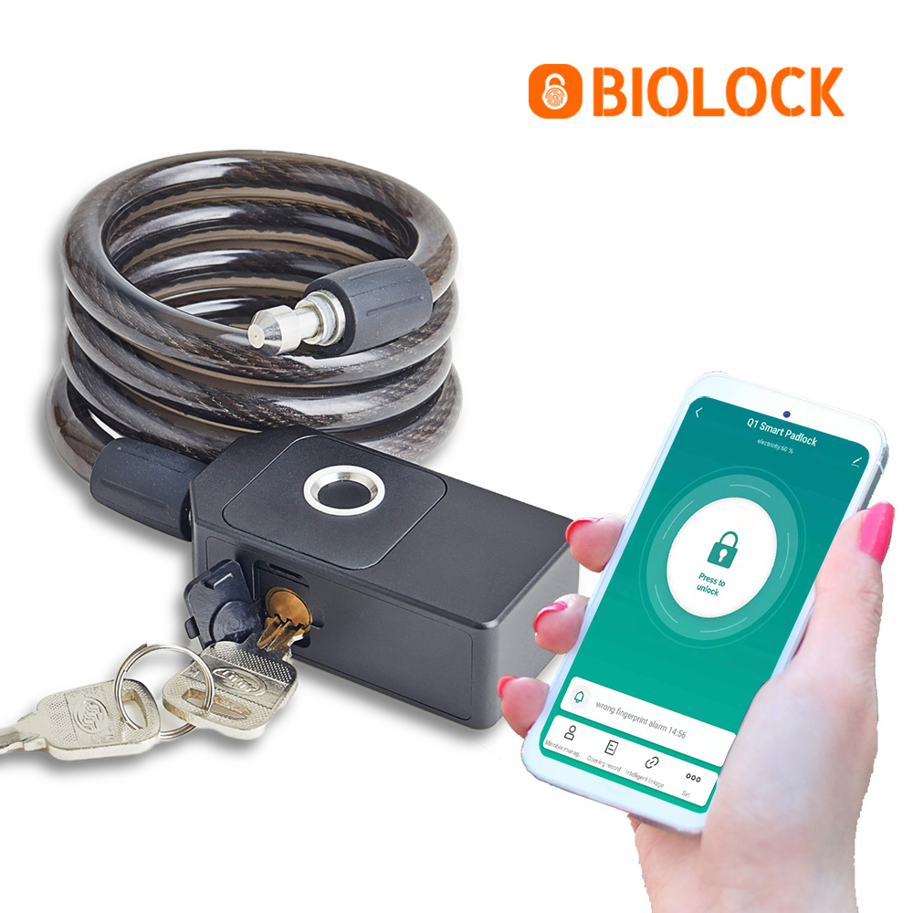 Tuya upgraded anti-pick smart password lock high-quality chain lock with 2 spare keys smart cable fingerprint lock