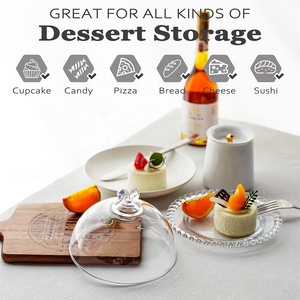 7.5 inch rõ ràng Glass Wedding bánh đứng với mái vòm Nắp phong cách Châu Âu thiết kế lạ mắt đa chức năng bánh khay hiển thị - Product Image 2