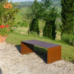 Banco de Calle Moderno de Acero Corten con Recubrimiento de Polvo de Óxido Natural, Certificado CE, Asientos para Exteriores para Todas las Estaciones, para Jardín, Comunidad, Hotel - Product Image 6