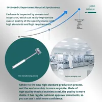 Marteau osseux médical, instrument orthopédique, manche en bois, acier inoxydable, double tête, classe I, certifié CE