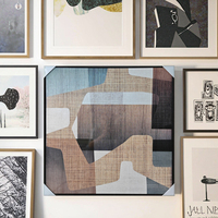 Peinture à l'huile sur toile de style minimaliste moderne Design d'usine personnalisé avec cadre noir Décoration murale en matériau PS