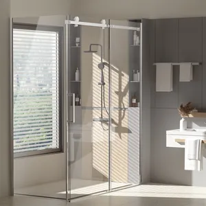 Luxury Bathroom Indoor 8Mm Thickness Tempered Glass Shower Door Rectangle Modern Walk-In Shower